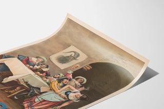 Vintage poster Bock convivial scene in tavern