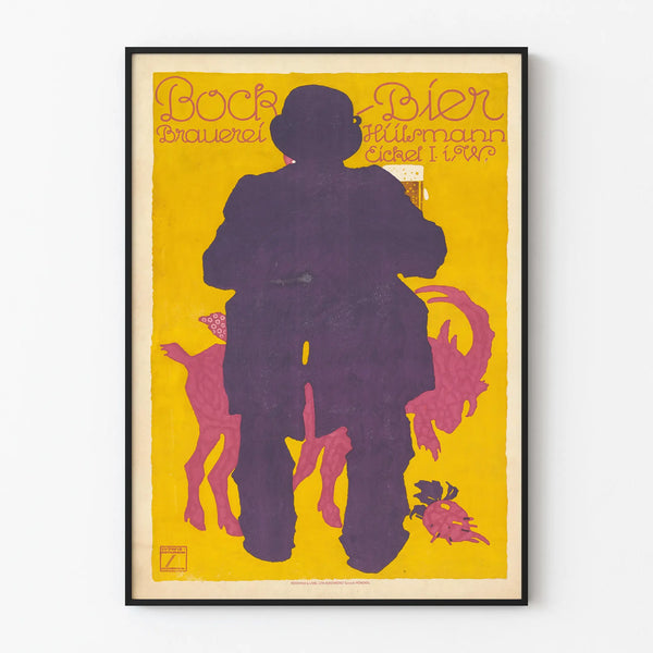Vintage poster of Bock Bier Brauerei for wall decoration