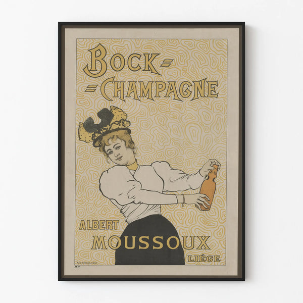 Vintage Poster Bock Champagne Albert Moussoux