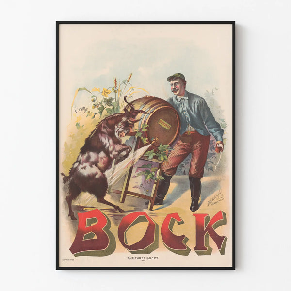 Vintage Bock Beer poster for wall decoration