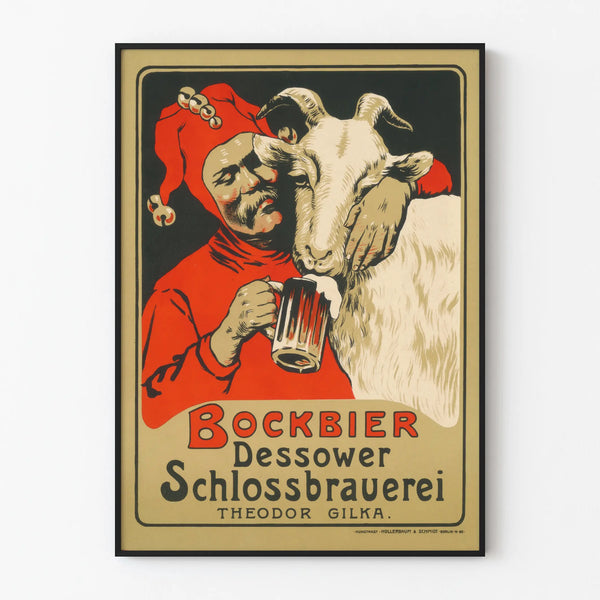 Vintage poster Bockbier Dessower Schlossbrauerei - Retro wall decoration