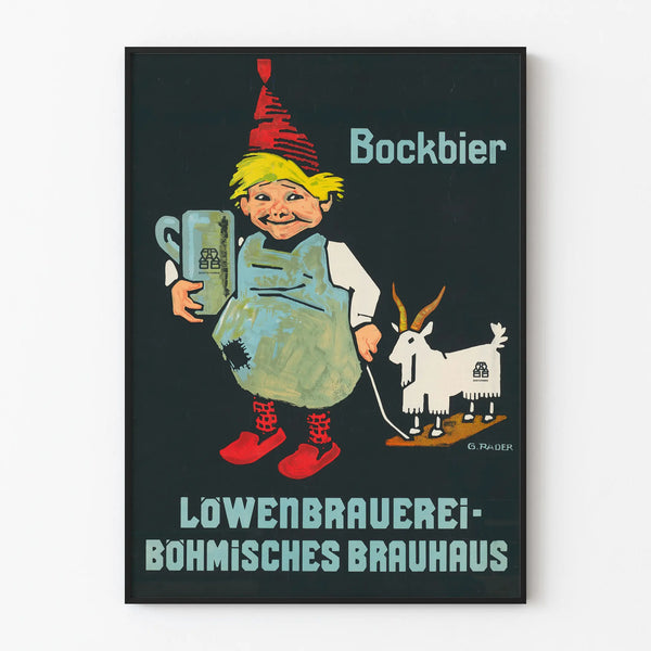 Vintage poster Bockbier Löwenbrauerei Bohmisches Brauhaus