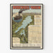 Vintage Poster of Lake Constance and the Rhine - Crossing Map in 1887