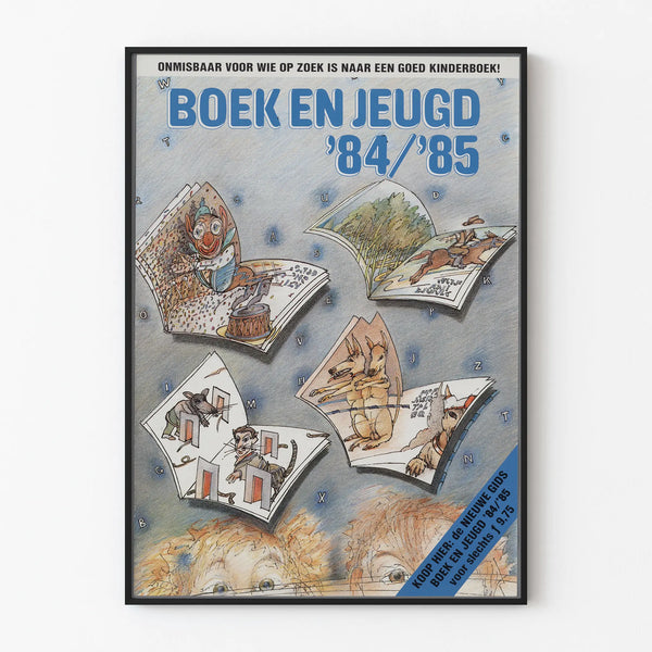 Vintage poster Boek en Jeugd '84/'85 children's wall decoration