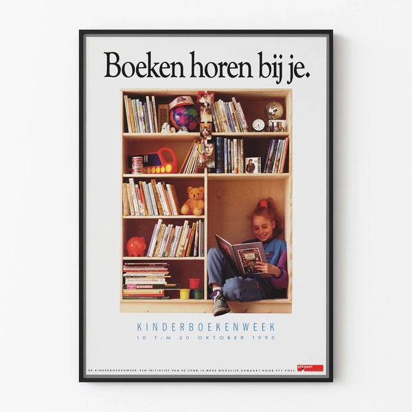 Vintage poster Kinderboekenweek 1990 Books belong to you