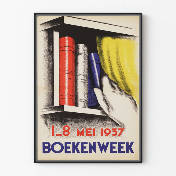 Vintage Boekenweek 1937 poster wall decoration