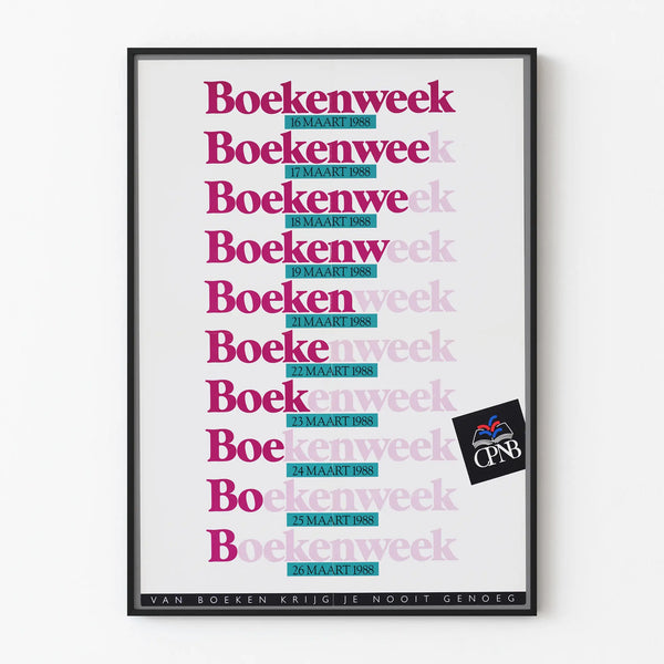 Vintage Books Week Poster 1988 - Typographic Wall Decoration