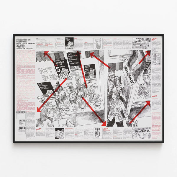 Boekenweek 1973 Poster - Advertising Campaign for the Dutch Book — framed artwork on a wall