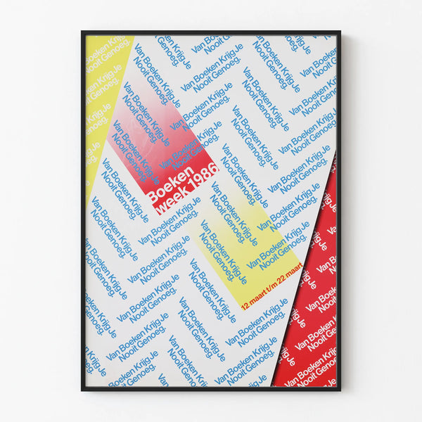 Vintage Boekenweek 1986 poster wall decoration