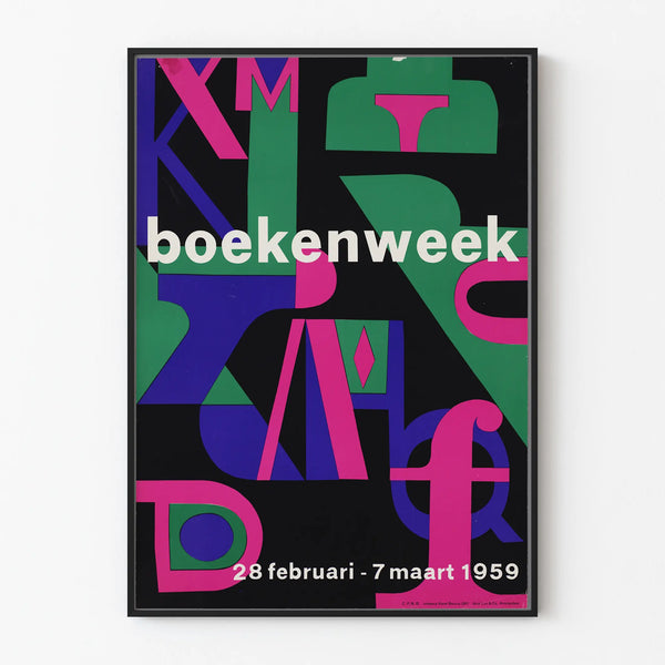 Vintage Boekenweek 1959 poster wall decoration
