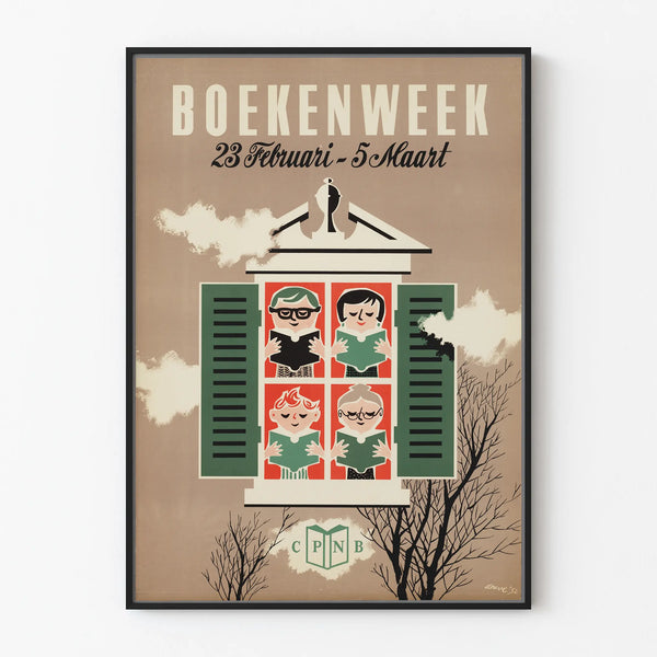Vintage Boekenweek Poster February 23 – March 5 for Wall Decoration