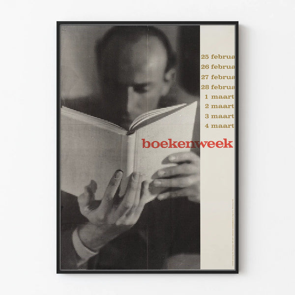 Vintage Book Week Poster - Dotted Graphic Illustration