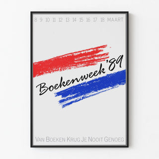 Decorative poster Boekenweek '89 with minimalist graphic design