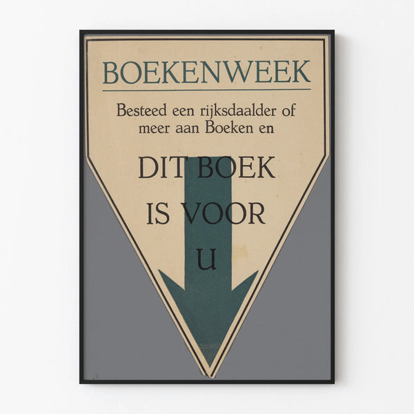 Vintage Boekenweek Poster for Wall Decoration