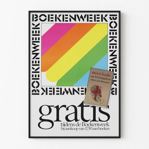 Colorful Vintage Wall Decoration Poster for Boekenweek