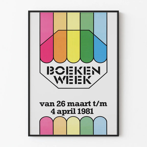 Vintage Boekenweek 1981 Poster - Colorful Wall Decoration