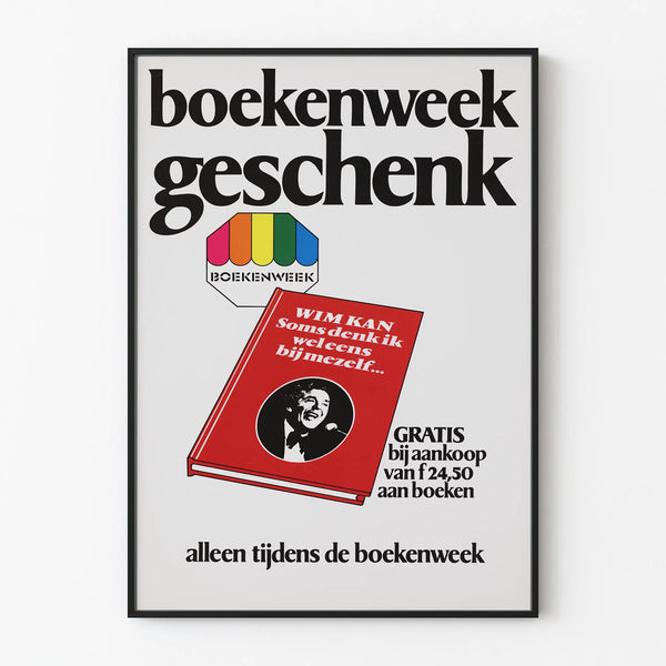 Vintage poster Boekenweekgeschenk literary wall decoration
