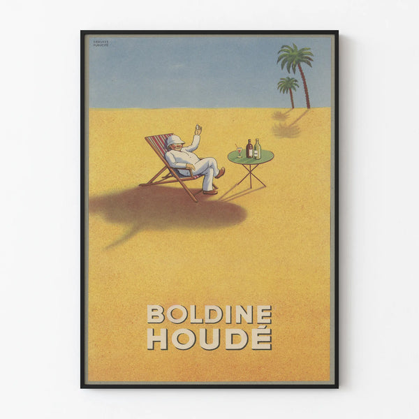 Vintage poster Boldine Houdé - Retro wall decoration desert and relaxation