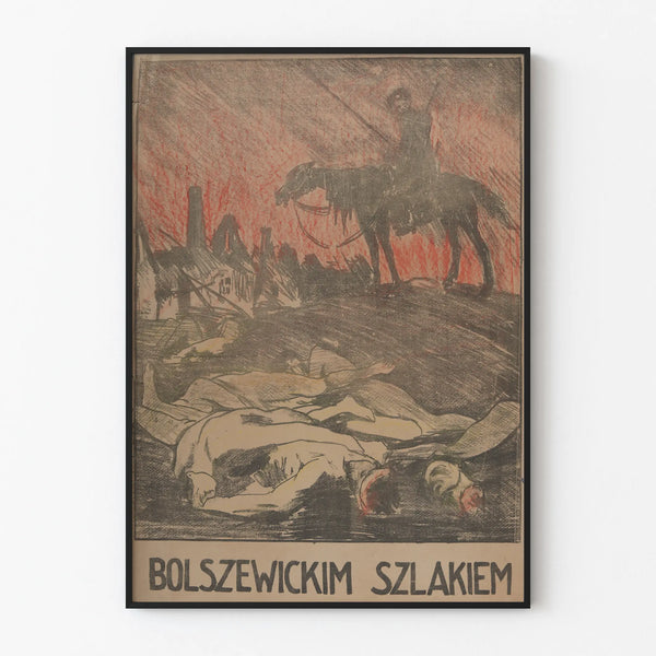 Vintage Poster on the Bolshevik Trail War and Destruction