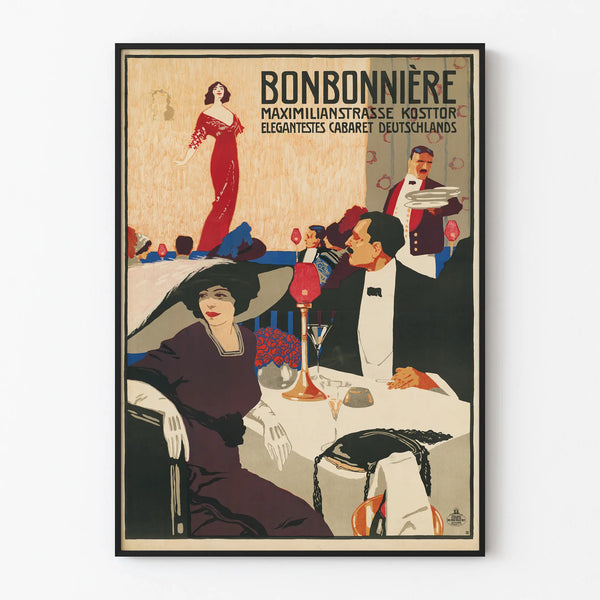Vintage Poster Cabaret Candy Box Elegance and Evening