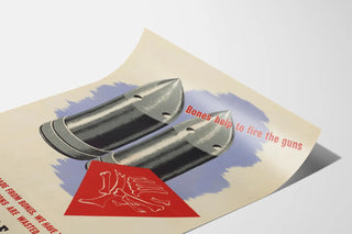 Vintage poster on bone recycling for explosive production