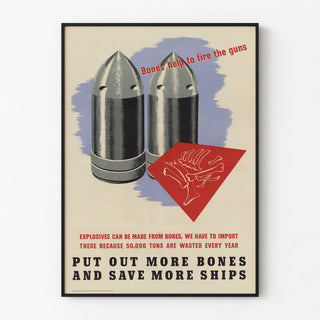 Vintage poster on bone recycling for explosive production