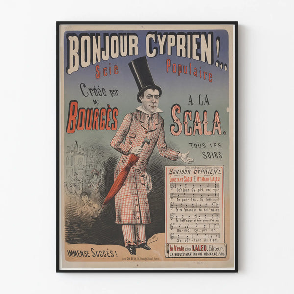 Vintage Poster Hello Cyprien - Retro Wall Decoration Scala Theater