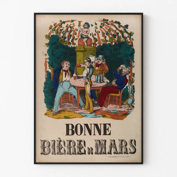 Vintage poster of Bonne Bière de Mars for wall decoration