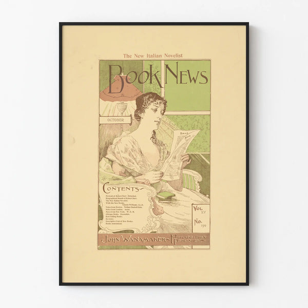 Vintage Book News Poster - Retro Literary Wall Decoration