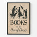 Vintage poster Books on the Out-of-Doors in black silhouette