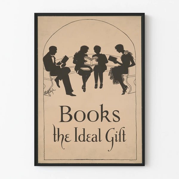 Vintage poster wall decoration 'Books the Ideal Gift'