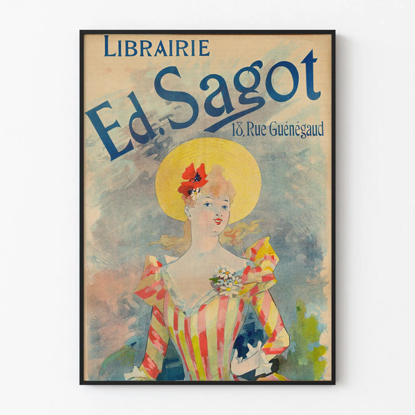 Vintage Poster Bookstore Ed. Sagot - Retro Wall Decoration