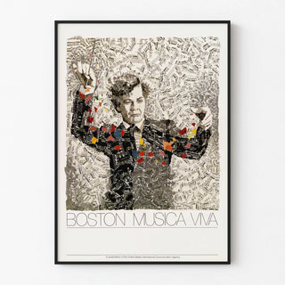 Boston Musica Viva Poster - Artistic Portrait in Musical Score