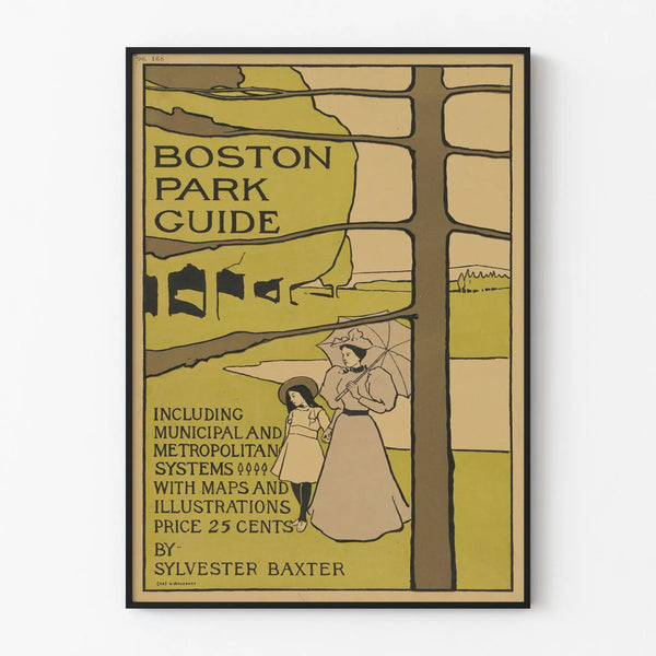 Vintage Boston Park Guide Poster - Retro Decorative Illustration