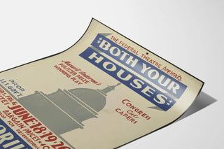 Vintage theater poster for Both Your Houses