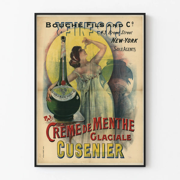 Vintage Poster Crème de Menthe Glaciale Cusenier Wall Decoration