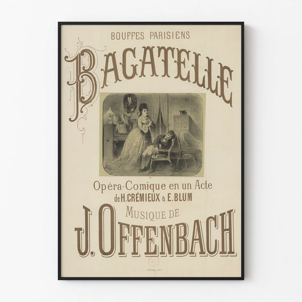Vintage Poster Opéra-Comique Bagatelle by J. Offenbach