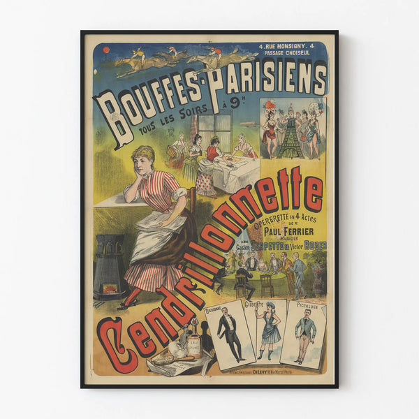 Vintage poster Bouffes-Parisiens - Cendrillonnette operetta in 4 acts