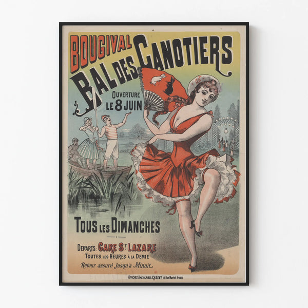 Vintage poster Bougival Boatmen's Ball wall decoration