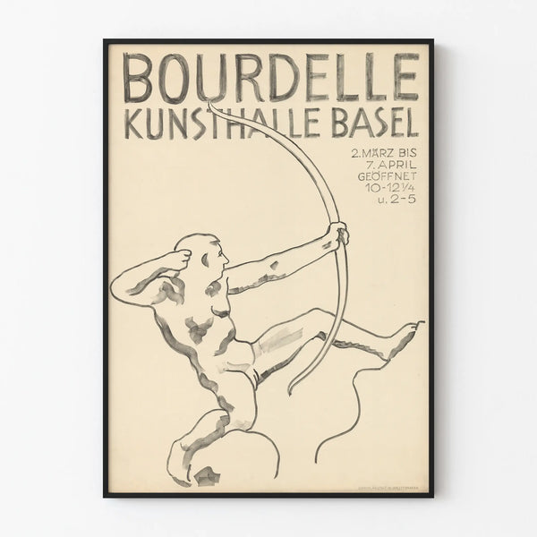 Bourdelle Poster Kunsthalle Basel - Vintage Artistic Wall Decoration