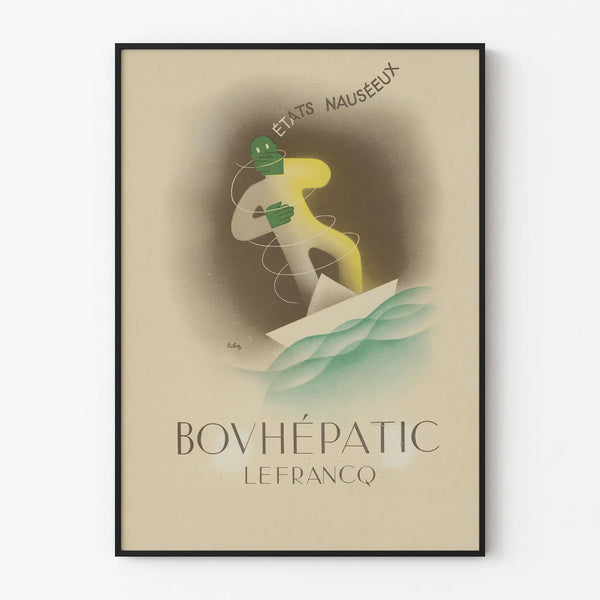 Vintage poster wall decoration BOVHÉPATIC Lefrancq