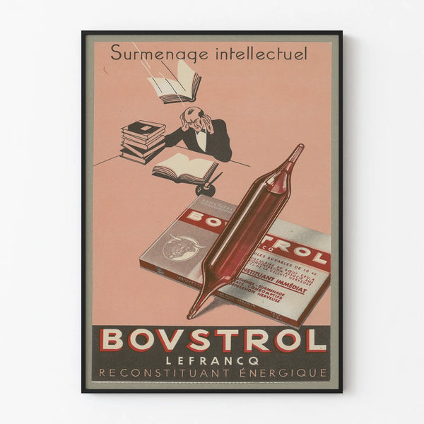 Vintage Bovstrol poster on intellectual exhaustion wall decoration