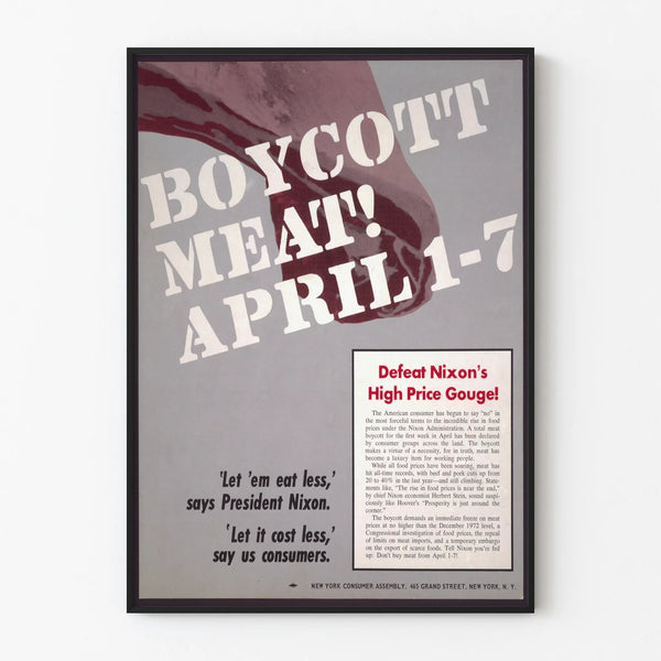 Vintage Poster Boycott Meat April - Engaged Wall Decoration