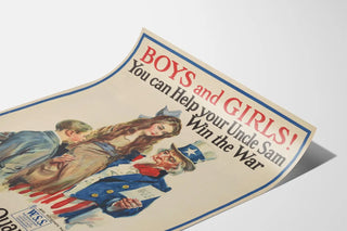 Vintage American propaganda poster on World War I effort