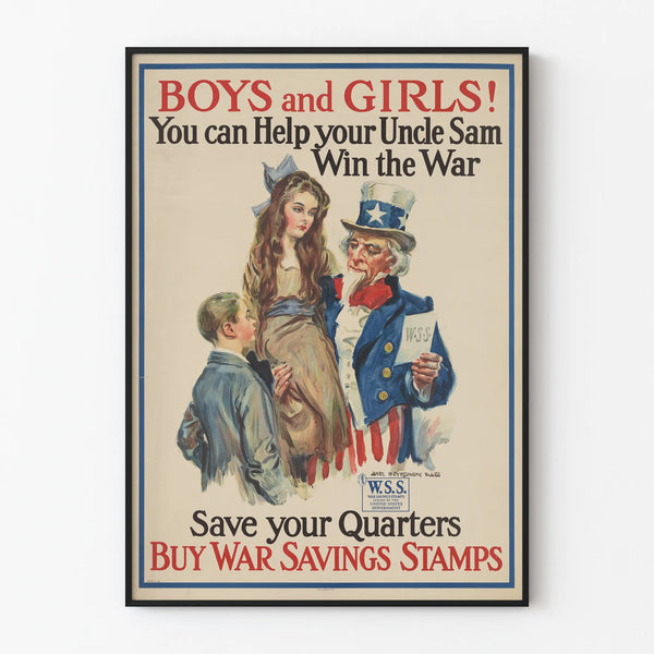 Vintage American propaganda poster on World War I effort
