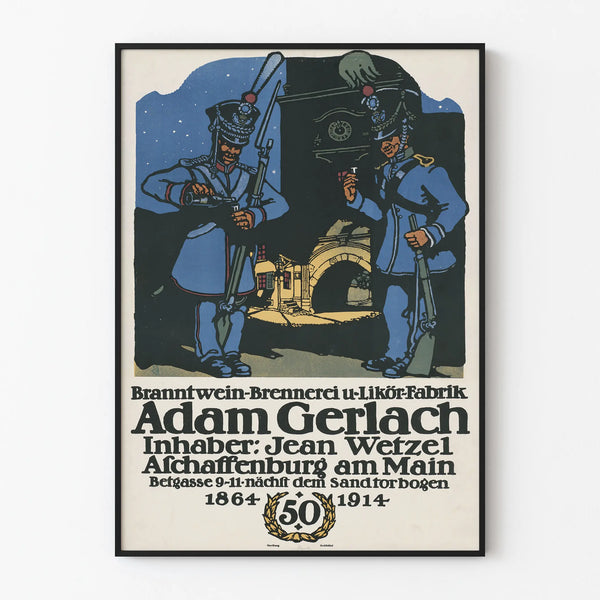 Vintage poster of Branntwein-Brennerei Adam Gerlach Aschaffenburg