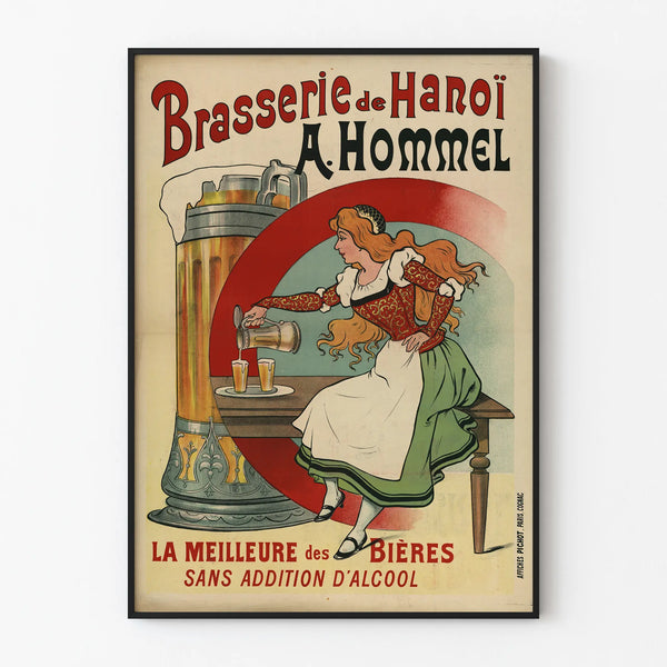 Vintage poster of Hanoi Brewery A. Hommel wall decoration beer