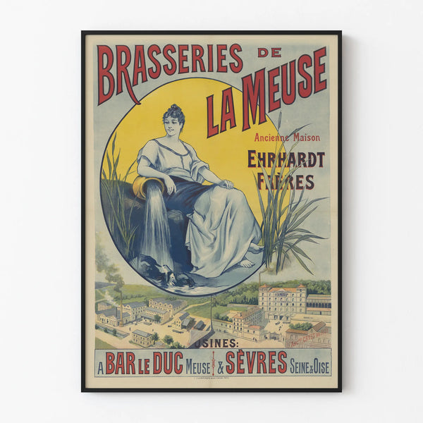 Vintage poster of the Meuse breweries - Retro wall decoration