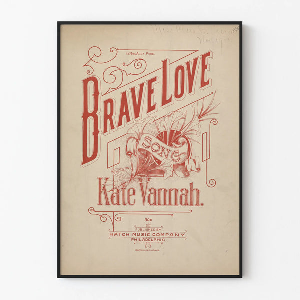 Vintage poster Brave Love Art Deco style