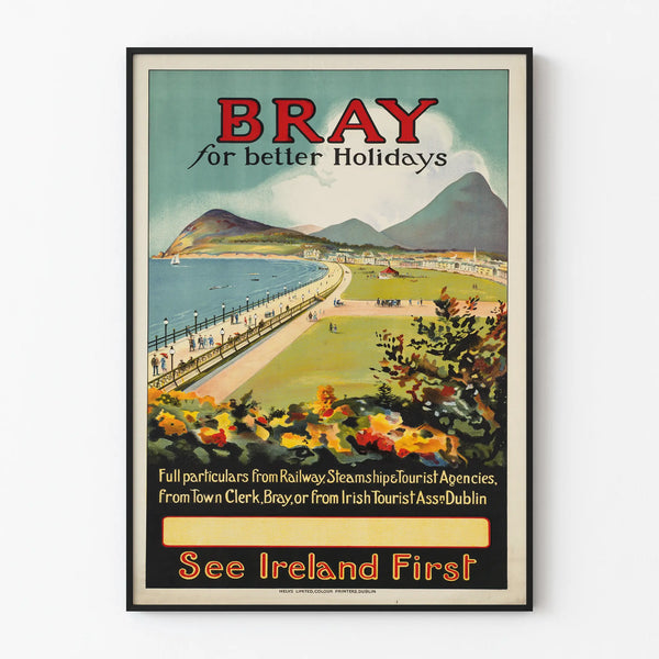 Vintage Bray Ireland Poster for Wall Decoration